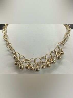 BIL BLASS GOLDTONE NECKLACE WITH RING ACCENTS